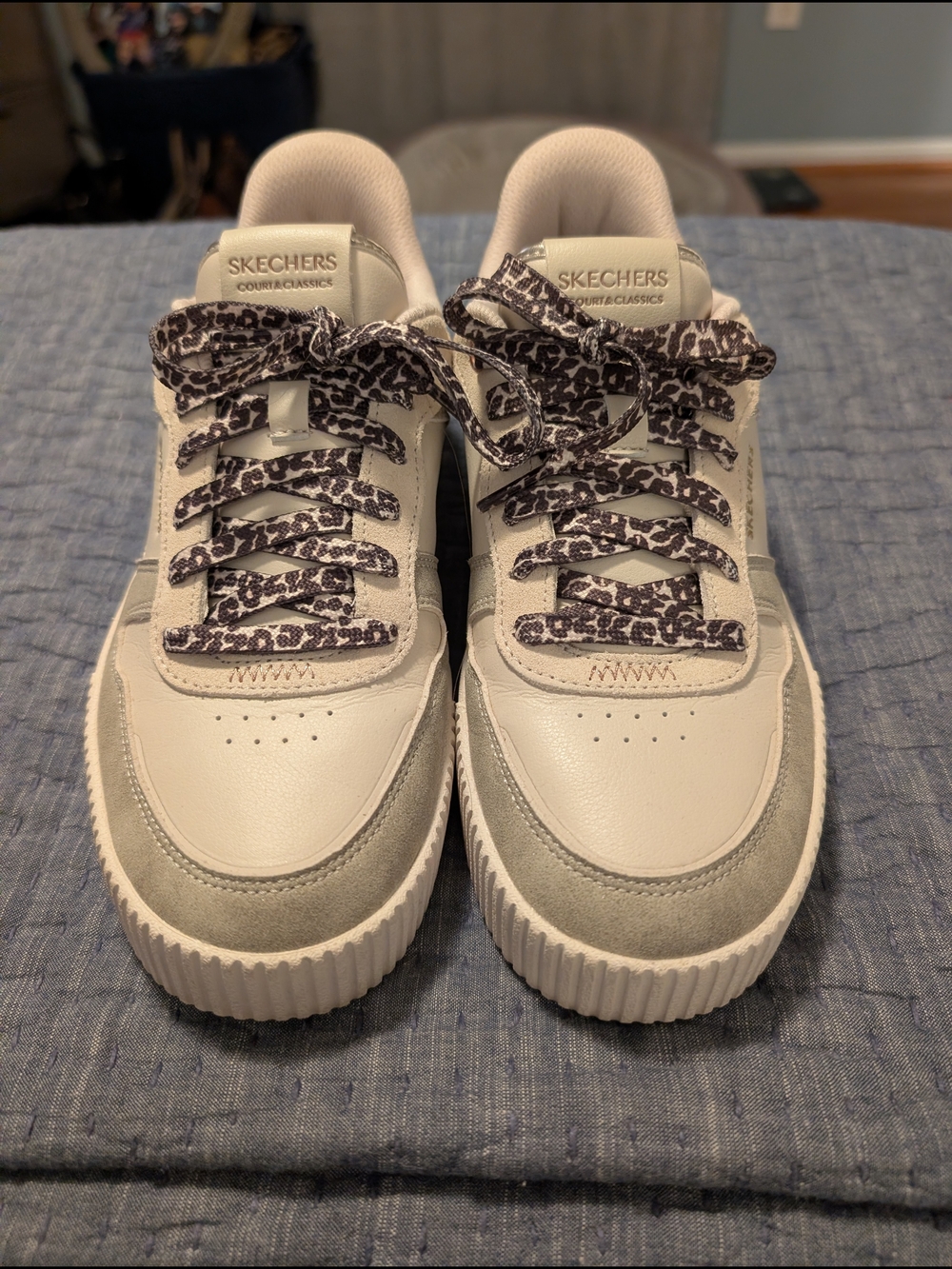 Skechers Leopard And Gold Glitter Sneakers
